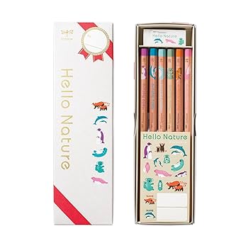 Amazon | トンボ鉛筆 かきかた鉛筆 2B ハローネイチャー 6柄